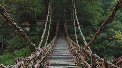 日本三大秘境 祖谷の秘境とかずら橋 4K风景