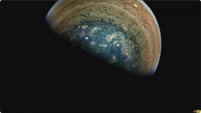 朱诺号探测器Perijove 木星 轨道运行拍摄4K60FPS帧视频