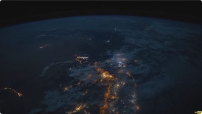地球夜景转动 4K60FPS帧视频