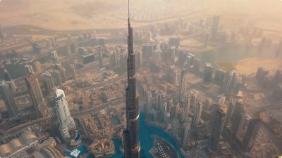 迪拜 哈利法塔  Burj Khalifa Tower 无人机拍摄4K视频